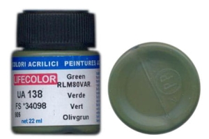 Farba LifeColor UA138 mimetic green rim 80 var