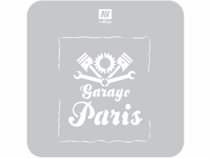 Vallejo Stencils ST-LET001 Vintage Garage Sign