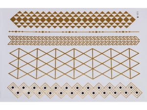 Gold Black | Jewelry Flash Tattoo stickers W-111, 21x15cm