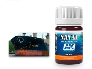 AK SHIPS Weathering AK304 BROWN STREAKING GRIME FOR RED HULLS  (35ml)