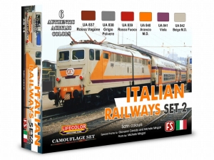 Zestaw kamuflażowych farb LifeColor XS14 ITALIAN RAILWAYS SET2