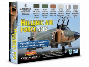 Zestaw kamuflażowych farb LifeColor XS16 HELLENIC AIR FORCE SET2