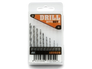 AK TOOL AK9529 DRILL BITS SET 10pcs (0,5-3,0mm)