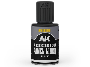 AK Weathering AK12102 PRECISION PANEL LINER - BLACK (30ml)