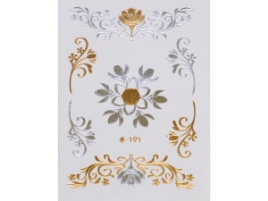 Gold Silver | Jewelry Flash Tattoo stickers W-191, 8x10cm