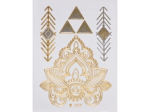 Gold Silver | Jewelry Flash Tattoo stickers W-224, 8x10cm