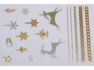 Gold Silver | Jewelry Flash Tattoo stickers W-181, 21x15cm