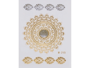 Gold Silver | Jewelry Flash Tattoo stickers W-210, 8x10cm