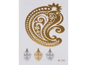 Gold Silver | Jewelry Flash Tattoo stickers W-201, 8x10cm