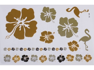 Gold Silver Black | Jewelry Flash Tattoo stickers W-144, 21x15cm