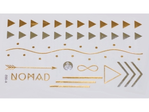 Gold Silver | Jewelry Flash Tattoo stickers X-005, 15x9cm