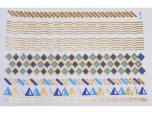 Gold Silver Blue | Jewelry Flash Tattoo stickers W-172C, 21x15cm