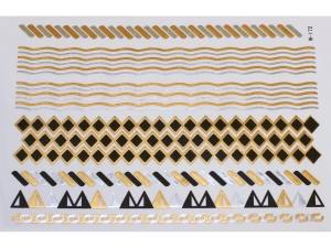 Gold Silver Black | Jewelry Flash Tattoo stickers W-172, 21x15cm