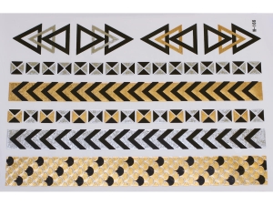 Gold Silver Black | Jewelry Flash Tattoo stickers W-166, 21x15cm
