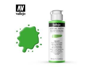 Vallejo Acrylic Fluid Color 68623 Fluorescent Green (100ml)