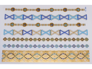 Gold Silver Blue | Jewelry Flash Tattoo stickers W-168C, 21x15cm