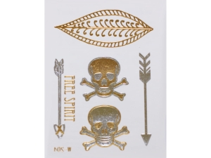 Gold Silver | Jewelry Flash Tattoo stickers W-204, 8x10cm