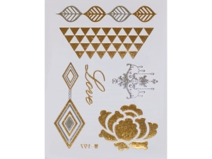 Gold Silver | Jewelry Flash Tattoo stickers W-197, 8x10cm