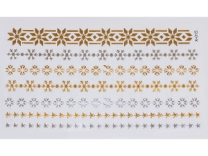 Gold Silver | Jewelry Flash Tattoo stickers X-015, 15x9cm