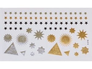 Gold Silver Black | Jewelry Flash Tattoo stickers X-016, 15x9cm