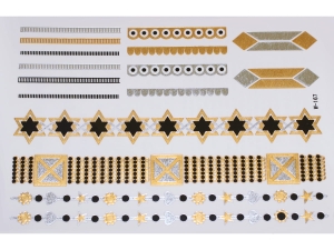 Gold Silver Black | Jewelry Flash Tattoo stickers W-167, 21x15cm