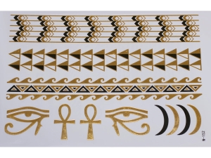 Gold Black | Jewelry Flash Tattoo stickers W-152, 21x15cm