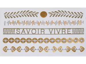 Gold Silver | Jewelry Flash Tattoo stickers X-011, 15x9cm