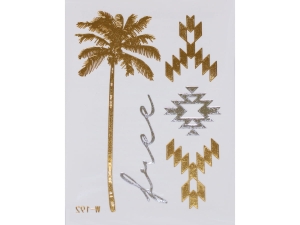 Gold Silver | Jewelry Flash Tattoo stickers W-192, 8x10cm