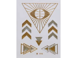 Gold Silver | Jewelry Flash Tattoo stickers W-194, 8x10cm