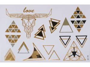 Gold Silver Black | Jewelry Flash Tattoo stickers W-110, 21x15cm
